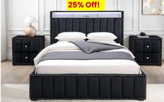 3PC Queen size Bed & 2...