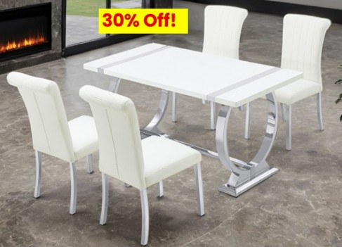 5PC Dining Set Stainless...