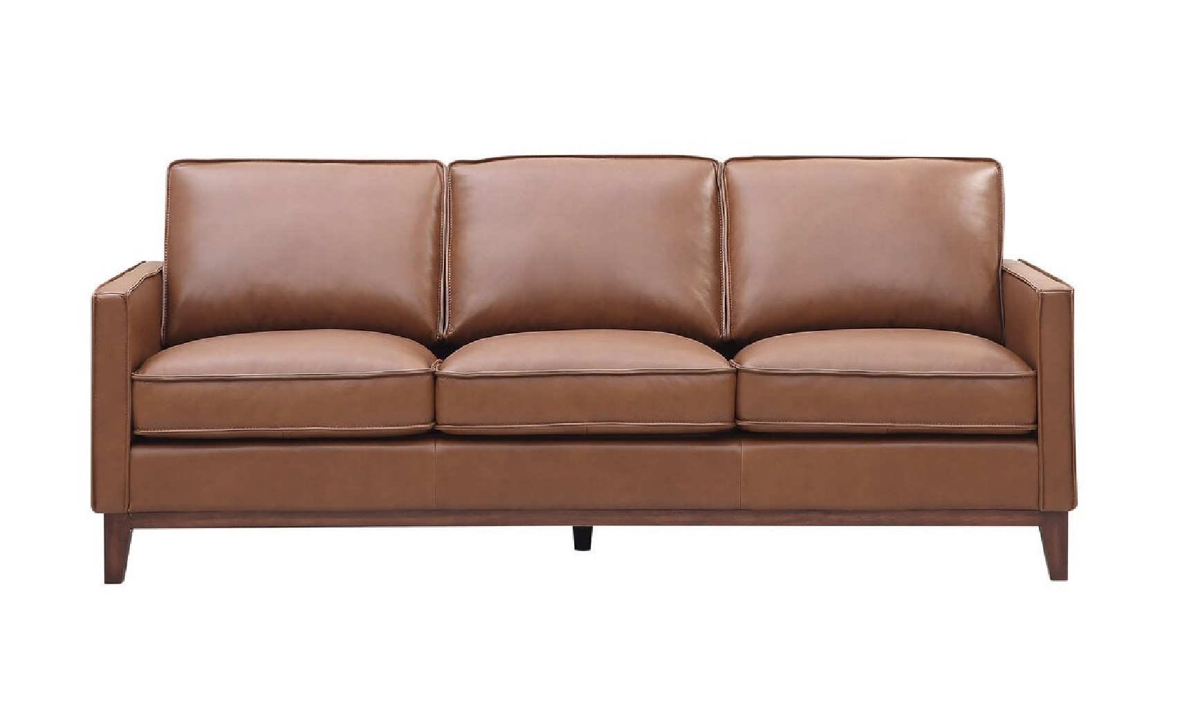 6803 Weston Stacionary Sofa Highland Brown leather By Leather Italia USA