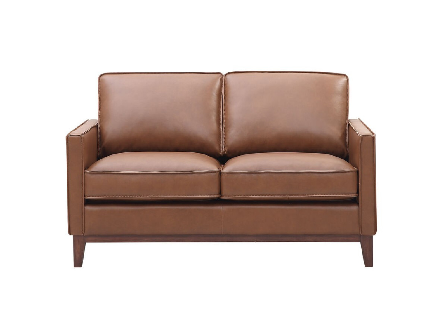 6803 Weston Stacionary Sofa Highland Brown leather By Leather Italia USA
