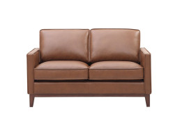 6803 Weston Stacionary Sofa Highland Brown leather By Leather Italia USA