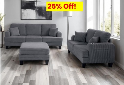 3PC Sofa - Loveseat &...