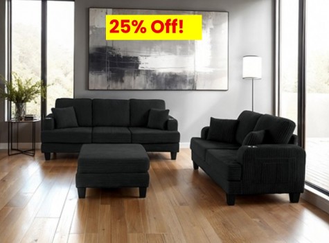 3PC Sofa - Loveseat &...