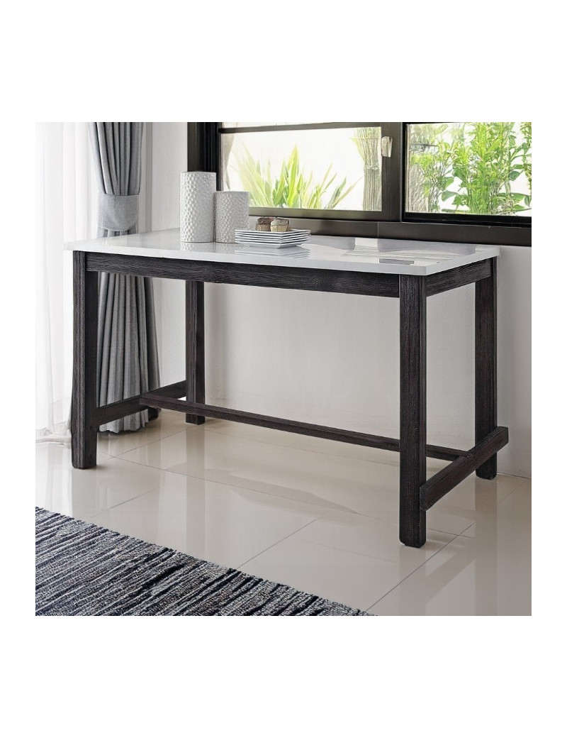 72940 4PC Yelena Counter Height Table W/Marble Top Set By Acme Furniture
