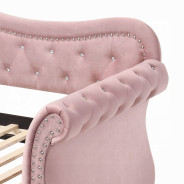 39420 Adkins Daybed W/Trundle (Twin) Pink Velvet by Acme Furniture