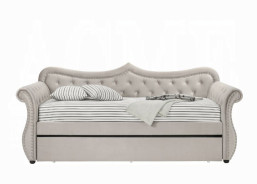39430 Adkins Daybed W/Trundle (Twin) Beige Linen by Acme Furniture
