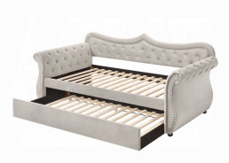 39430 Adkins Daybed W/Trundle (Twin) Beige Linen by Acme Furniture