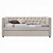 39445 Romona Daybed W/Trundle (Full) Beige Fabric by Acme Furniture