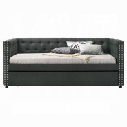 39450 Romona Daybed W/Trundle (Twin) Gray Fabric by Acme Furniture