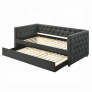 39450 Romona Daybed W/Trundle (Twin) Gray Fabric by Acme Furniture