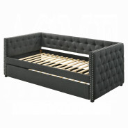 39450 Romona Daybed W/Trundle (Twin) Gray Fabric by Acme Furniture