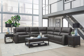 6PC Belmont Autumn Fog Zero-Gravity Modular Power Reclining Sectional By Parker House