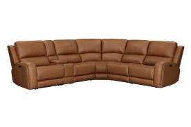 6PC Belmont Lyric Caramel Zero-Gravity Modular Power Reclining Sectional By Parker House