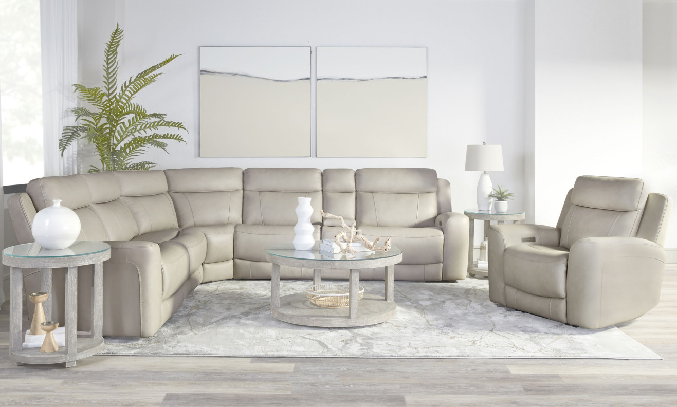 6PC Calgary Stone Modular Power Reclining Sectional By Parker House