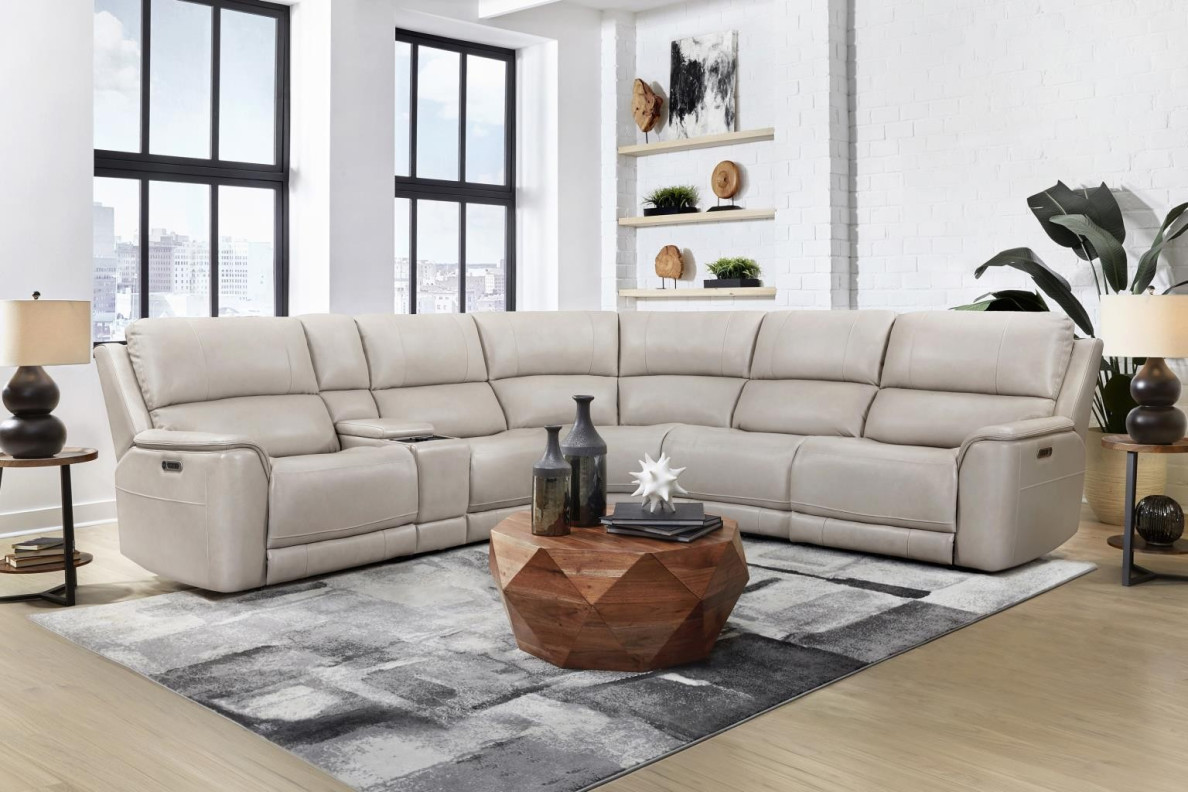 6PC Easton - Steamboat Quartz Power Zero Gravity Modular Sectional with Power Headrest & Lumbar by Parker House