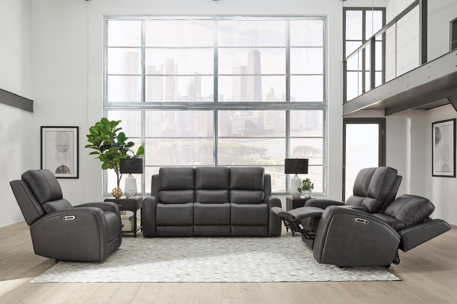 Belmont - Autumn Fog Power Zero Gravity Sofa By Parker House Furniture