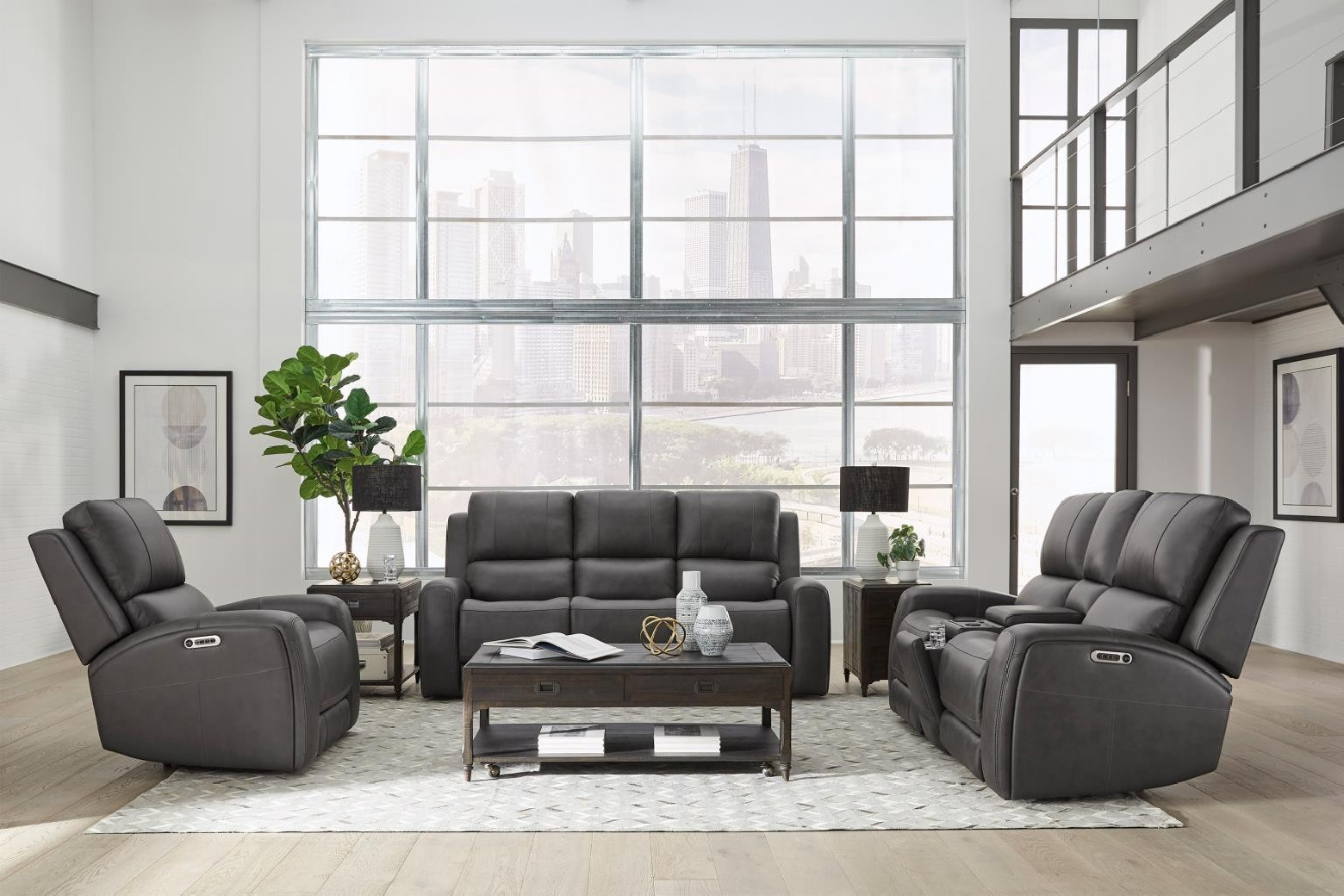 Belmont - Autumn Fog Power Zero Gravity Sofa By Parker House Furniture
