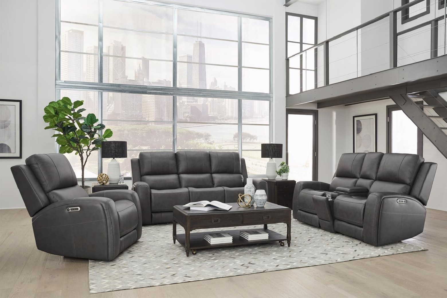 Belmont - Autumn Fog Power Zero Gravity Sofa By Parker House Furniture