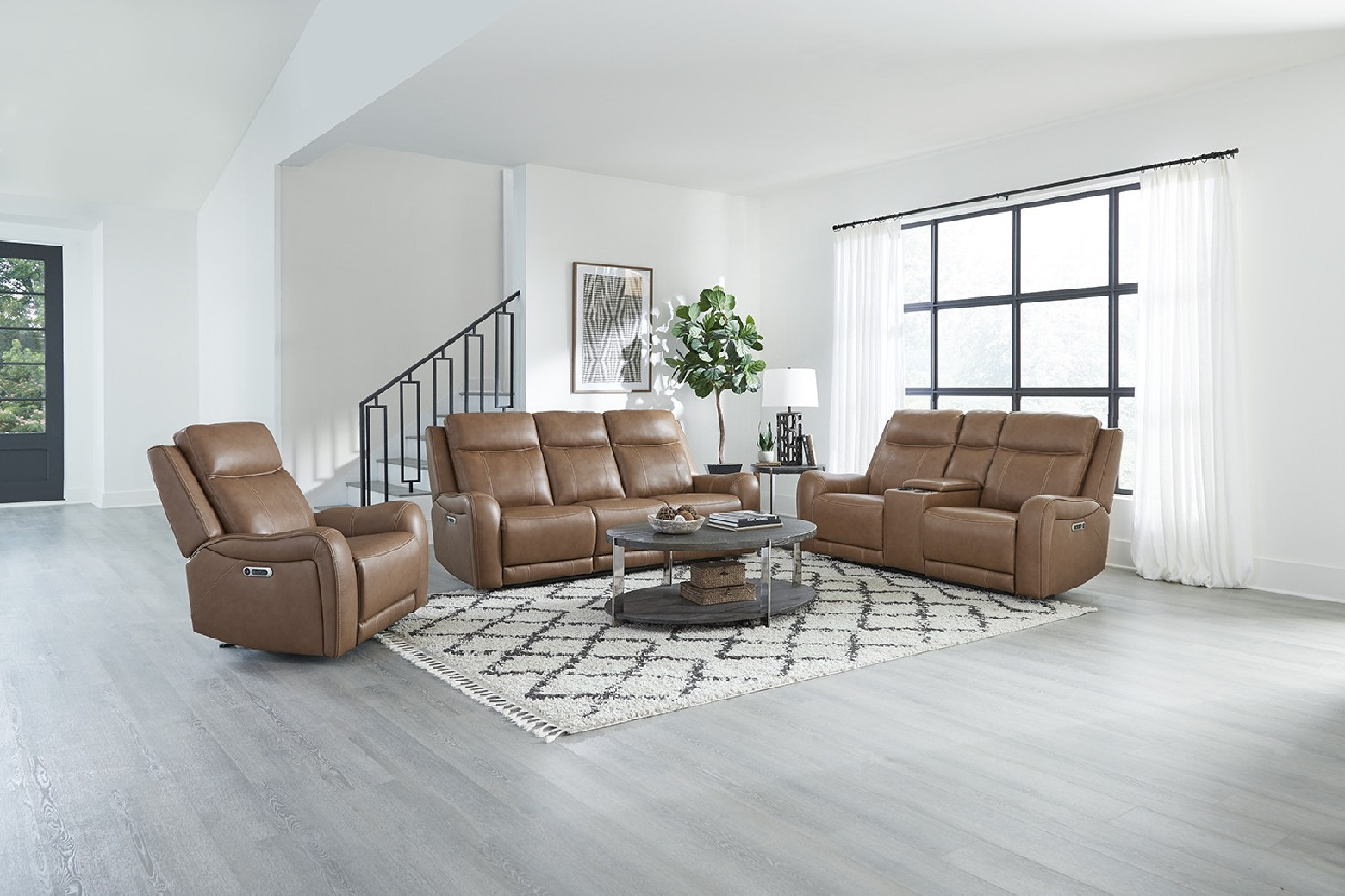 Haywood - Butternut Power Zero Sofa with Power Headrests By Parker-House Furniture
