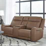Haywood - Butternut Power Zero Gravity Tilt Console Loveseat P3 By Parker-House Furniture