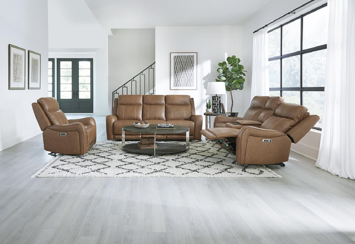 Haywood - Butternut Power Zero Gravity Tilt Console Loveseat P3 By Parker-House Furniture