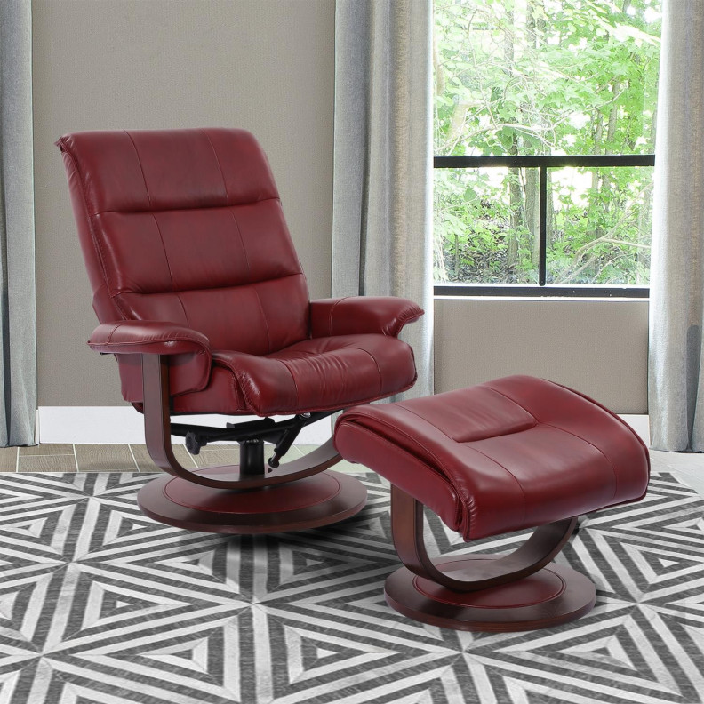 Knight - Rouge Manual Reclining Swivel Chair & Ottoman By Parker - House