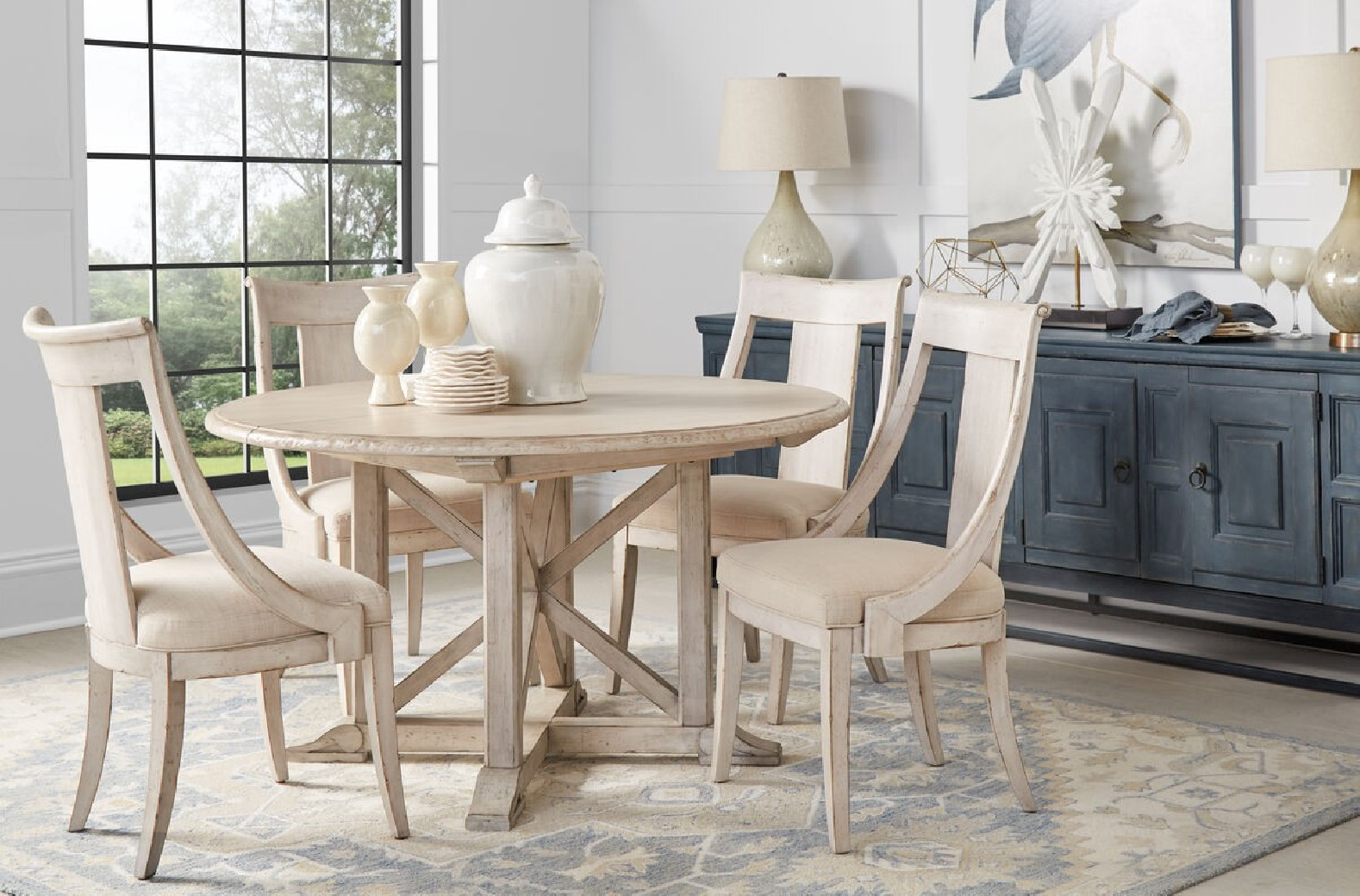 321225-2817 Alcove Round Dining Table Belgian Ivory Finish  by A.R.T. Furniture Collections