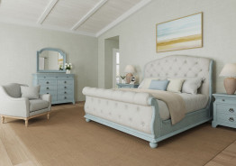 251125-1361 Summer Creek Queen Uph Sleigh Bed-Blue by A.R.T. Furniture Collections