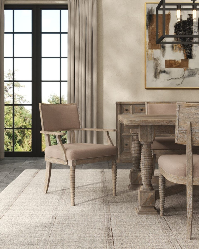 324238-2358 Reforma Trestle 7PC Dining Table Modern Rustic Style By A.R.T. Furniture Collection