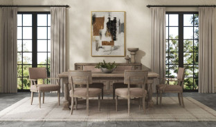 324238-2358 Reforma Trestle 7PC Dining Table Modern Rustic Style By A.R.T. Furniture Collection