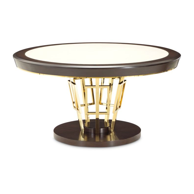 Belmont Place Finish Espresso 60'' Round Dining Table by Michael Amini N9085001-409