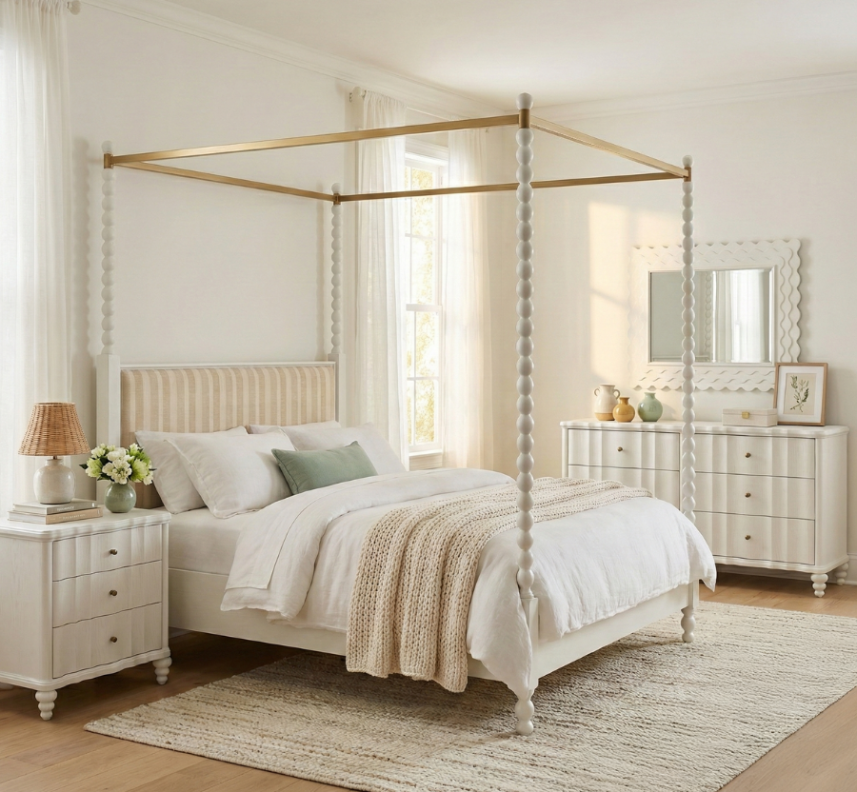 339135-2367CP Haven QN UPH Canopy Poster Bed by A.R.T. Furniture Collections