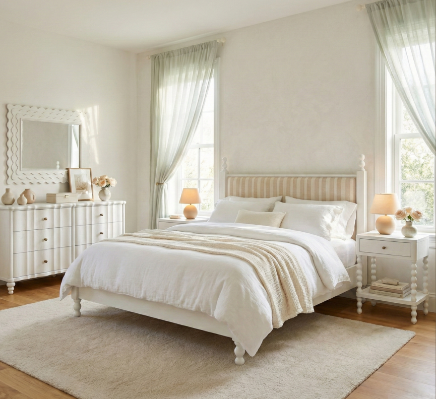 339136-2367 Haven KG Uph Finial Bed  by A.R.T. Furniture Collections