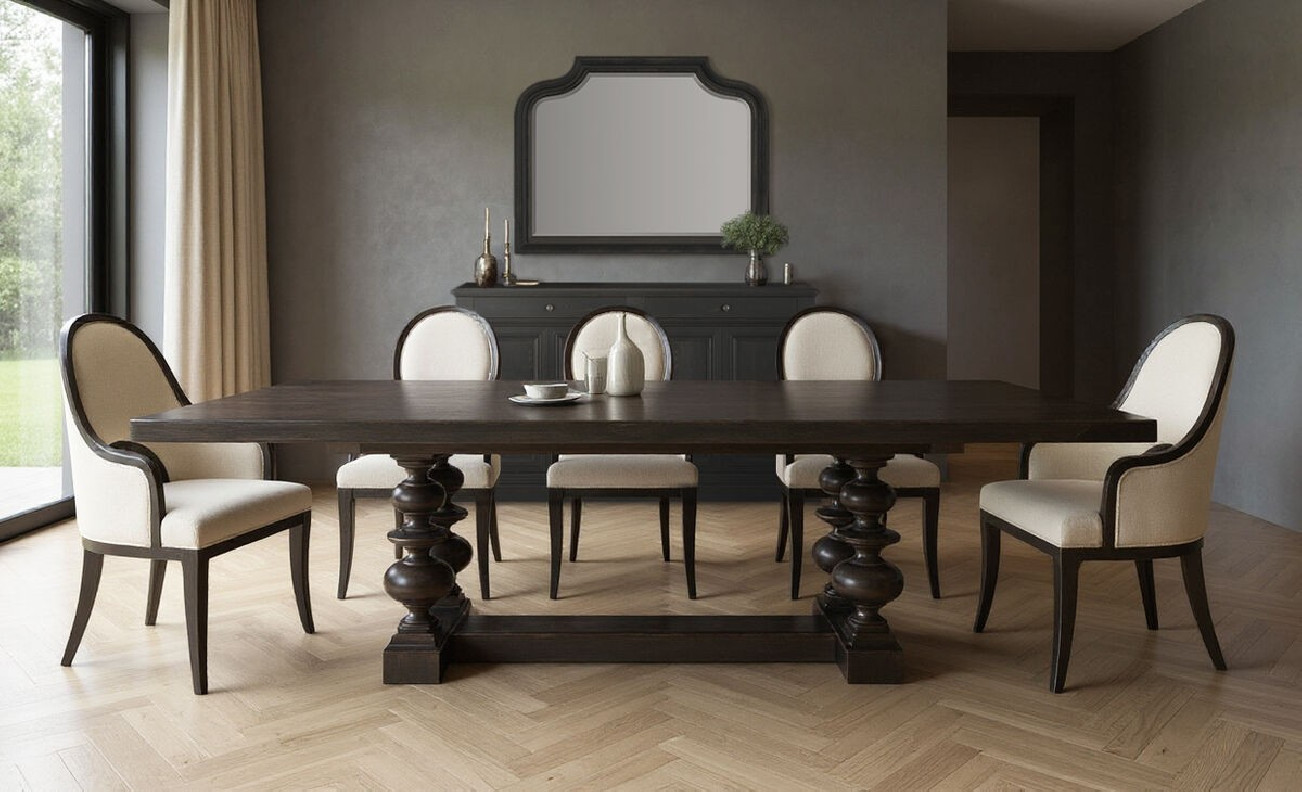 334238-2659 Atrium 7PC Rectangular Dining Table  black with undertones of brown Finish by A.R.T. Furniture Collections