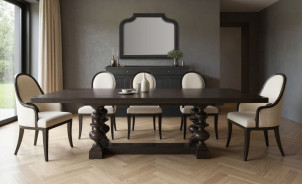 334238-2659 Atrium 7PC Rectangular Dining Table  black with undertones of brown Finish by A.R.T. Furniture Collections