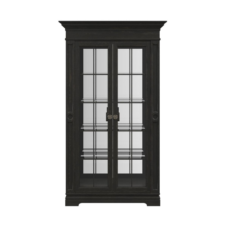 334240-2659 Atrium 2 Door Glass Cabinet  black with undertones of brown Finish by A.R.T. Furniture Collections