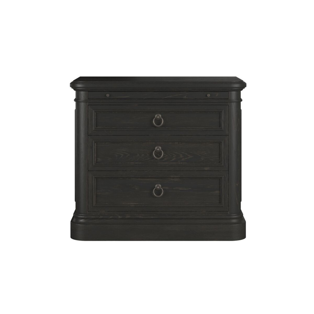 334141-2659 Atrium 3 Drawer Nightstand black with undertones of brown Finish by A.R.T. Furniture Collections
