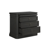 334141-2659 Atrium 3 Drawer Nightstand black with undertones of brown Finish by A.R.T. Furniture Collections