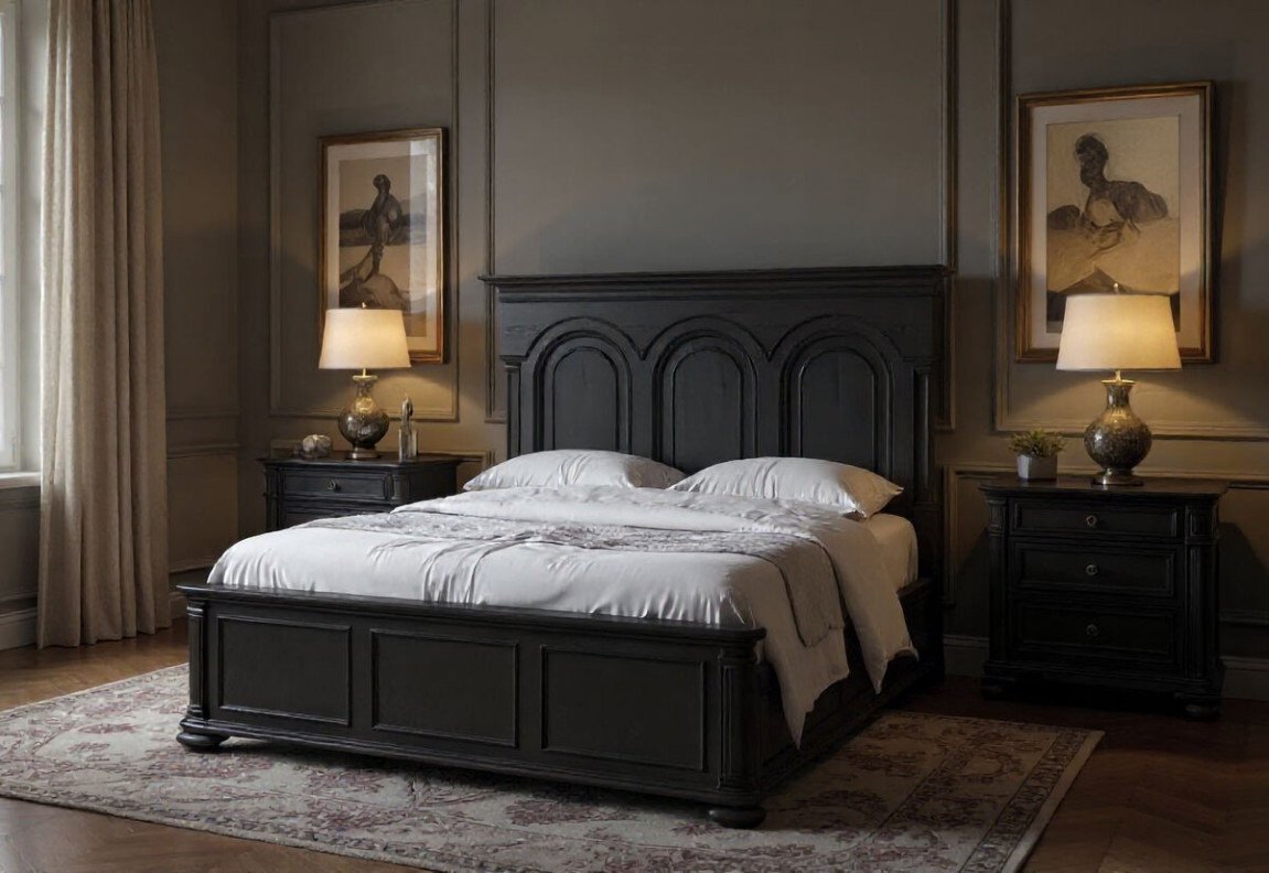 334135-2659 Atrium PNL Queen Bed  black with undertones of brown Finish by A.R.T. Furniture Collections