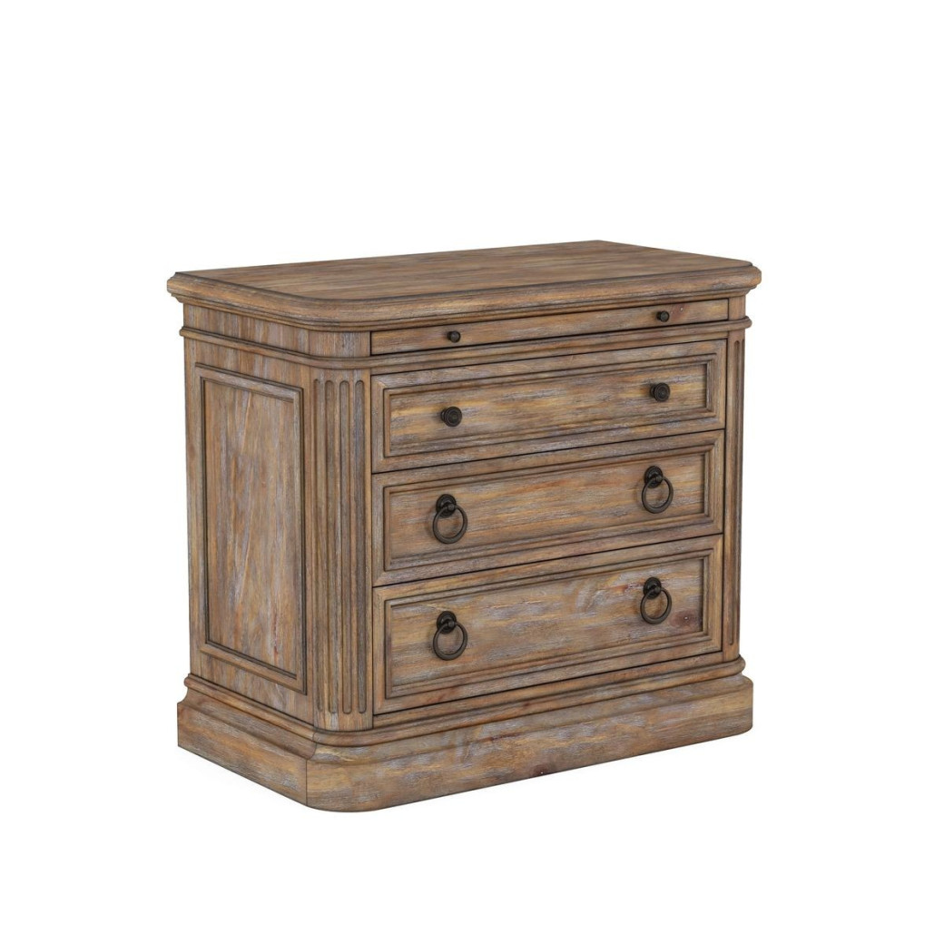 Bedroom with Panel Bed Rustic Pine Finish Architrave Collection  By ART Furniture