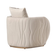 Chair Biscotti Ivory Gold Finish Gineverra Collection By Michael Amini LFR-GNVA835-BSC-839