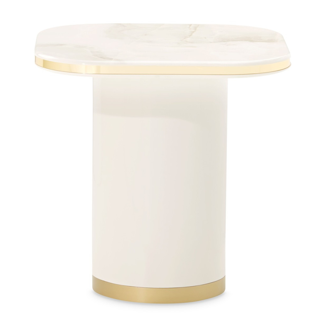 End Table Gineverra Collection Ivory Gold Finish by Michael Amini LFR-GNVA202-839