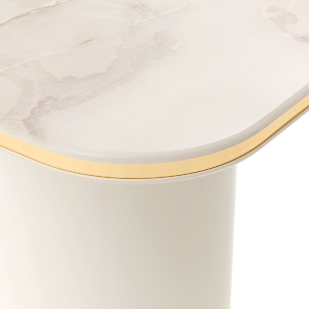 End Table Gineverra Collection Ivory Gold Finish by Michael Amini LFR-GNVA202-839