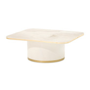 Rectangular Cocktail Table Ivory Gold Finish Gineverra Collection By Michael Amini LFR-GNVA201-839