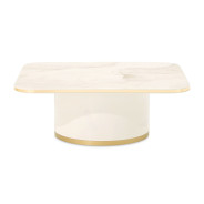 Rectangular Cocktail Table Ivory Gold Finish Gineverra Collection By Michael Amini LFR-GNVA201-839