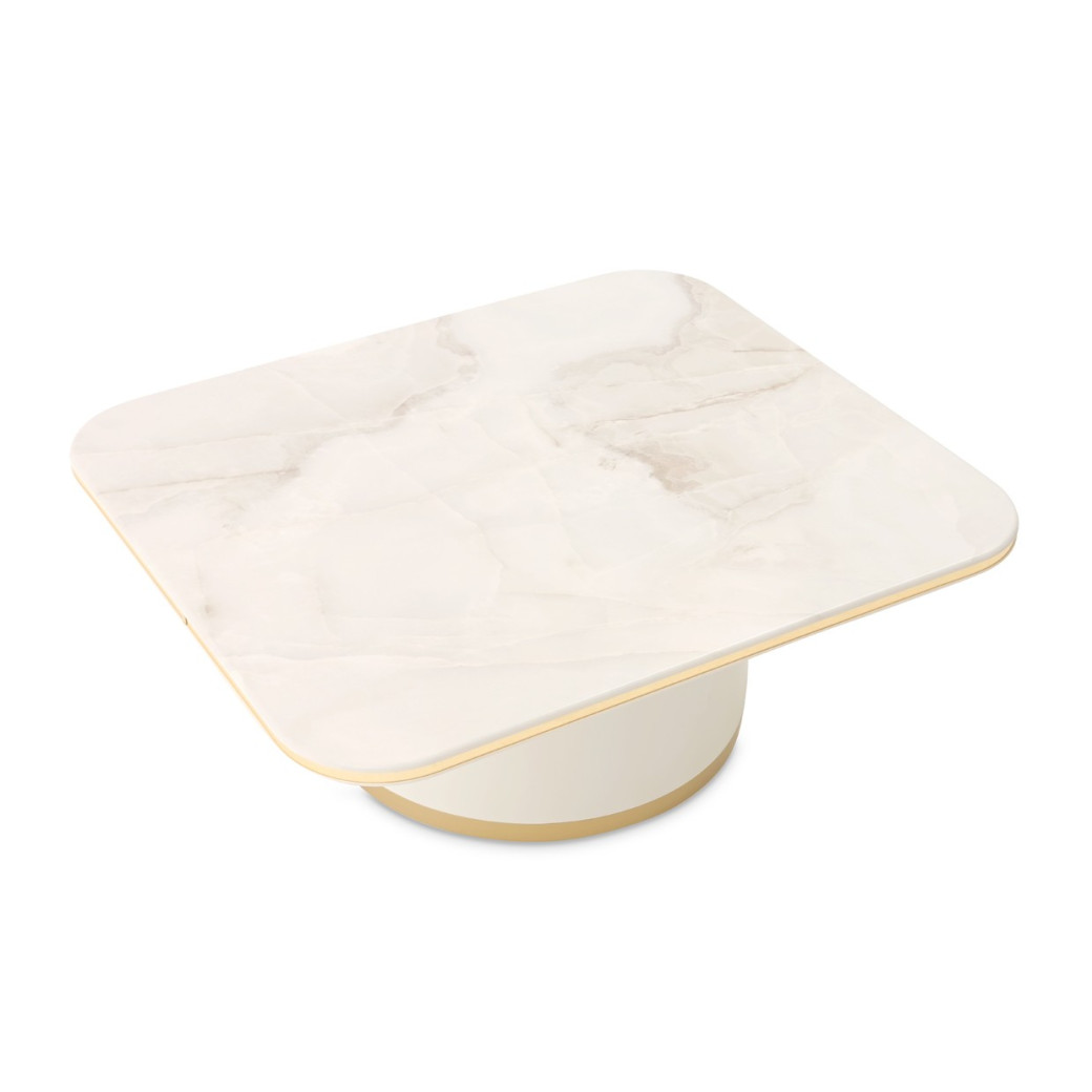 Rectangular Cocktail Table Ivory Gold Finish Gineverra Collection By Michael Amini LFR-GNVA201-839