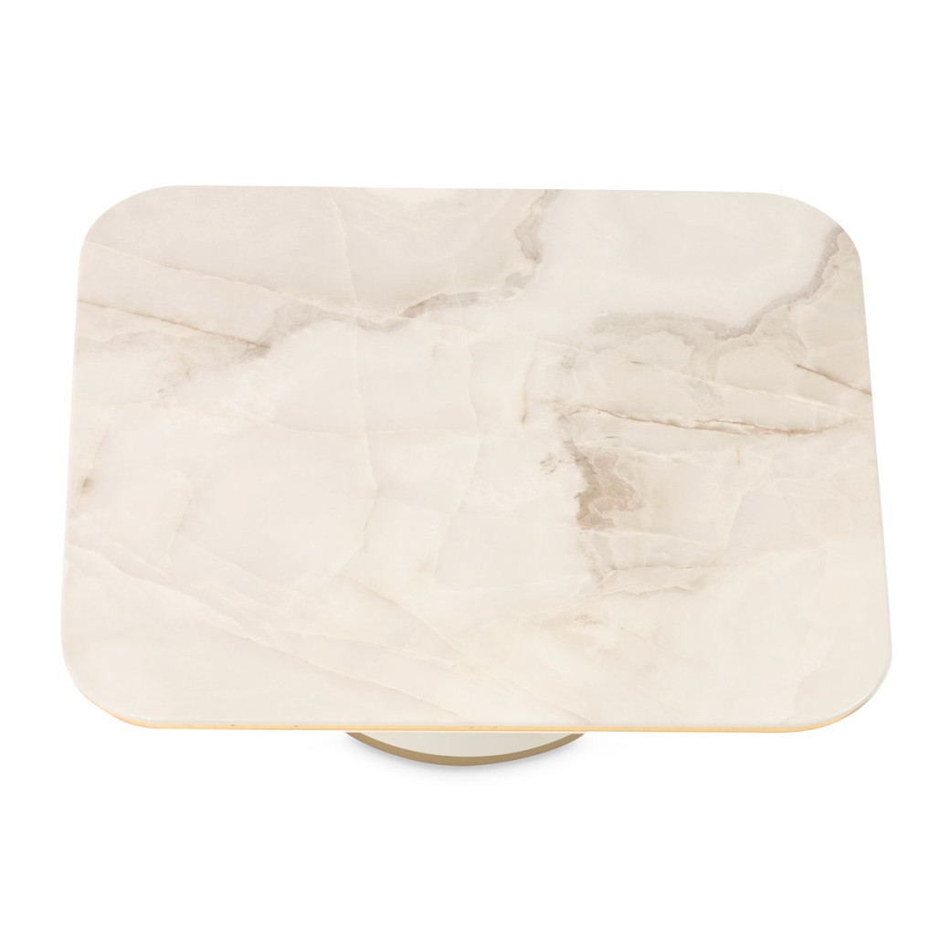 Rectangular Cocktail Table Ivory Gold Finish Gineverra Collection By Michael Amini LFR-GNVA201-839