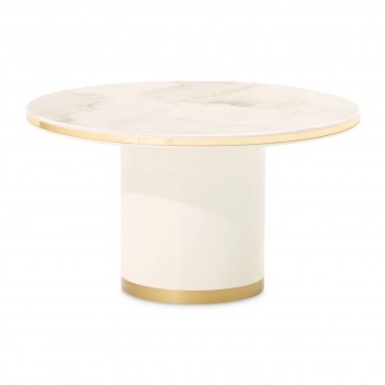 Round Cocktail Table Ivory...