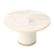 Round Cocktail Table Ivory Gold Finish Gineverra Collection By Michael Amini LFR-GNVA204-839