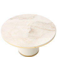 Round Cocktail Table Ivory Gold Finish Gineverra Collection By Michael Amini LFR-GNVA204-839